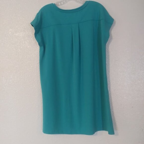Susan Graver Modern Essentials women's size M turquoise blouse - Picture 4 of 13